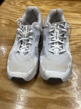 On Running Cloudrunner Sneakers Women White Gray Mesh Lace Up Athletic Shoes S62